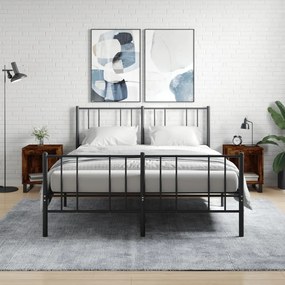 Comodini 2pz Rovere Fumo 40x35x50 Cm İn Legno Multistrato /