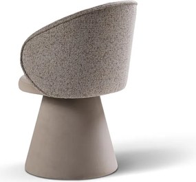 Poltrona beige con rivestimento in velluto Inez – Micadoni