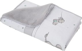 Coperta per bambini bianca/grigia in micropile 80x80 cm Sternenzauber – Roba