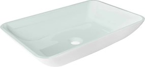 Mexen Megan lavabo da appoggio in vetro 56 x 36 cm, bianco - 24135630