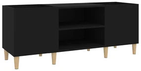 Mobile porta dischi nero 121x38x48 cm in legno multistrato