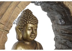 Statua Decorativa DKD Home Decor Finitura invecchiata Dorato Marrone Buddha Orientale Magnesio (40 x 13 x 40 cm) (2 Unità)