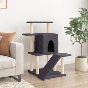 Albero per gatti con tiragraffi in sisal grigio scuro 97 cm