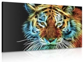 Stampa su tela – Testa di tigre in stile astratto