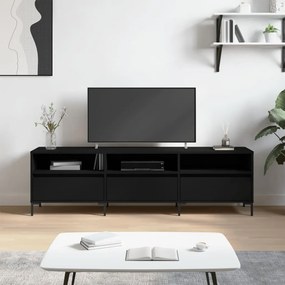 Mobile Porta Tv Nero 150x30x44,5 Cm İn Legno Multistrato /
