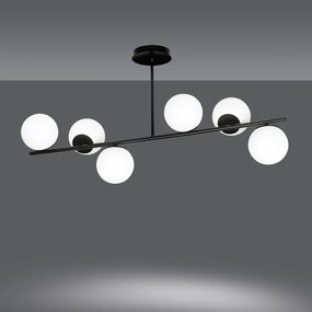 Plafoniera Contemporaneo Shiva Acciaio Nero 6 Luci E14 Ip20