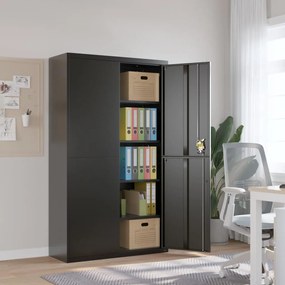 Armadio Classificatore Nero 105x40x180 Cm İn Acciaio /