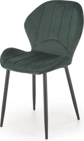 Sedia K538 in velluto verde scuro H85 cm