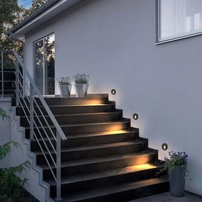 Brilagi - LED lampada da incasso per esterni STAIRDOT LED/2W/230V, nero, IP65, rotonda