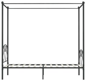 Letto a baldacchino grigio in metallo 100x200 cm