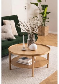 Tavolino rotondo in colore naturale con effetto rovere ø 80 cm Banbury - Actona