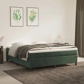 Giroletto Senza Materasso Verde Scuro 160x200 Cm İn Velluto /