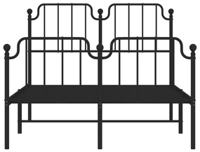 Giroletto con testiera e pediera metallo nero 120x190 cm