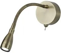 Applique Contemporanea Parete Flessibile Acciaio Ottone Vetro Led 0,8W 6500K