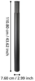 Eglo 901035 - Lampada da esterno SALLE 1xE27/15W/230V 110 cm IP54