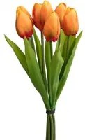 Set 3 Mazzi di 7 Tulipani Artificiali Altezza 37 cm Arancio