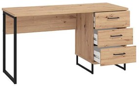 DODO - scrivania moderna con 3 cassetti colore rovere