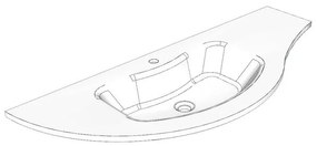 Lavabo a incasso rettangolare Jolly H 20 cm in resina bianco