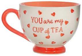Tazza in ceramica rossa e bianca da 400 ml You are My Cup of Tea - Sass &amp; Belle