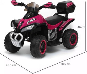 Mini Quad Elettrico per Bambini 6V Kid Go Deluxe Rosa...