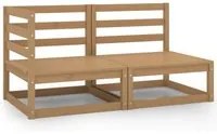 Set Divani da Giardino 2 pz Miele in Legno Massello di Pino cod mxl 39529