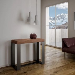 Tavolo consolle allungabile FUTURA ART legno massello abete telaio antracite