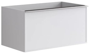 Mobile da bagno sotto lavabo Pixel frame bianco laccato L 80 x H 40 x P 45.5 cm 2 cassetti, lavabo non incluso