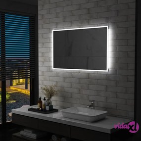 vidaXL Specchio da Parete a LED per Bagno 100x60 cm