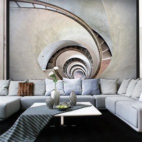 Fotomurale White spiral stairs