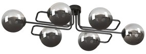 Lampadario da soffitto BRENDI 6 in acciaio e vetro 6xE14 Colore del corpo Grafite