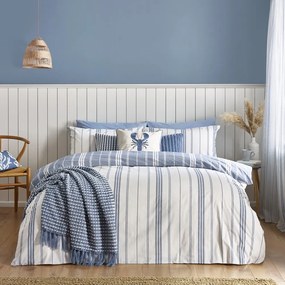 Set copripiumino e federa bianco e blu per letto singolo 135x200 cm Harbour Stripe – Catherine Lansfield