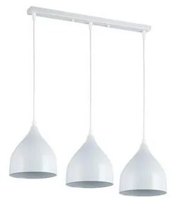 Lampadario a sospensione con filo COMO 3xE27/60W/230V bianco