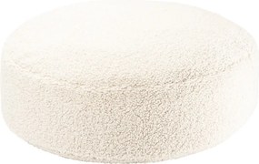 Pouf a sacco per bambini color crema con rivestimento in bouclé Round – Wigiwama