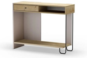 Consolle con piano in rovere decorato 35x100 cm Saturne - Marckeric