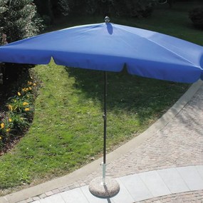 Ombrellone a palo centrale grigio scuro Poli con telo rettangolare blu L 220 x P 120 x H 245 cm