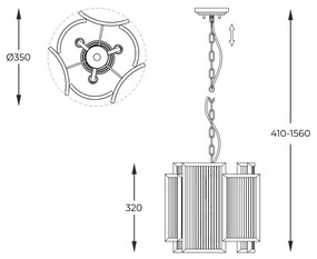 Zuma Line P0528-03A-F4AC - Lampadario a sospensione con catena SERGIO 3xE14/60W/230V cromo