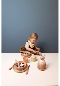 Posate per bambini rossa/color salmone in silicone 3 pz Rose Mix – Cam Cam Copenhagen