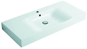 Lavabo sospeso rettangolare Cento L 100 x H 10 x P 45 cm