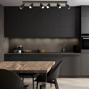 Faretto TERRA 6xGU10/8W/230V nero/quercia