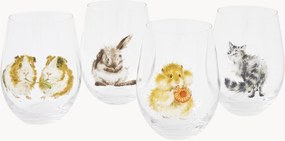 Set di 4 bicchieri Animals