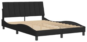 Giroletto con testiera nero 140x190 cm in velluto
