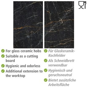Set di copri fornelli in vetro temperato 2 pz 30x52 cm Marble – Allstar