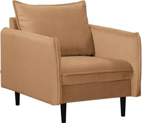 Poltrona marrone con rivestimento in velluto Juli – Ropez