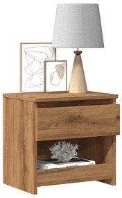 Comodini 2pz Rovere Artigianale 40x30x39cm İn Legno Multistrato /