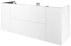 Mobile da bagno sospeso sotto lavabo L 150 x H 64 x P 48 cm bianco laccato lucido, 2 cassetti, 2 ante SENSEA Neo Frame