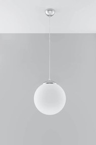 Lampada a Sospensione in Acciaio e Vetro UGO 30 E27 Ø30 Cromo