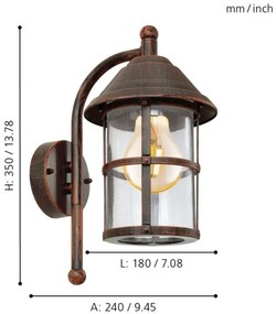 EGLO 90184 - Applique da esterno SAN TELMO 1xE27/60W/230V