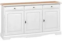 Madia credenza in legno laccato pennellato bianco opaco l.156 p.42 h.85