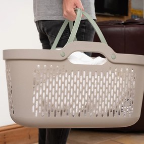 Cesta per il bucato marrone chiaro in plastica 45 l – Addis