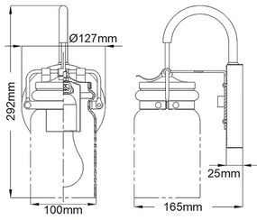 Elstead KL-BRINLEY1-OZ - Applique BRINLEY 1xE27/60W/230V antracite